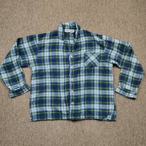 VERMONT COUNTRY STORE Plaid Flannel Shirt Men's Medium 100% Cotton Button Down